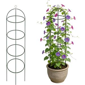 Garden Obelisk Trellis for Climbing Plants 5.7/4.5FT Heavy Duty Metal & Rustproof Plant Climbing Support for Garden Indoor Outdoor Potted Plant Flowers Fruits Vegetable Vines (4.5FT / 1Pack)