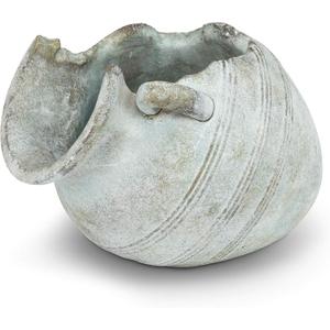 Abbott Collection Tipped Urn Planter - Cement Indoor and Outdoor Planter Pot - Grecian Ornamental Vase for Flowers and Succulents - Grey (6" H, 4" Opening)