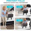 Stander EZ Adjust Bed Rail, Adjustable Senior Bedrail and Safety Assist Railing for Elderly Adults with Organizer Pouch, ASTM Safety Approved Guard-Rail, Black