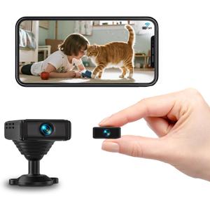 Hidden Camera, Mini Security Camera with Motion Detection, WiFi/Offline Recording, Nanny Camera for Home, Baby or pet Security, Support Cloud & SD Card Storage (Black)