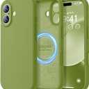 LOVE 3000 Designed for iPhone 17 Case, Premium Silicone [Compatible with Magsafe][Soft Anti-Scratch Microfiber Lining] Shockproof Protective Phone Case for Men Women 6.3", Cedar Green