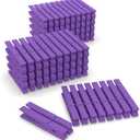 Colored Clothes Pins Wooden 100 Pack, Purple Clothespins Wood, Clothes Clips for Craft Shower Classroom, 2.9 Inch
