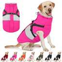 AOFITEE Dog Coat Warm Dog Winter Coat, Waterproof Dogs Jacket with Harness, Dogs Snow Jacket Snowsuit with Zipper & Furry Collar, Reflective Windproof Pet Sweater for Cold Weather, French Bulldog, Large