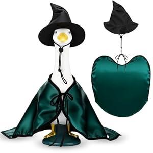 Vinsot Outdoor Porch Geese Outfit, 23" Patio Yard Porch Desk Goose Coat, Goose Accessories(Blackish Green, Velvet, Velvet)