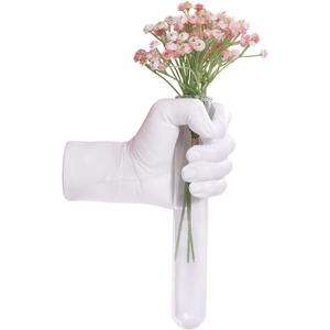 Hand Wall Vase, White Hand Sculpture for Kinetic Art,Unique Wall Spooky Hand Decor, Hanging Vase for Unique Decoration in Living Rooms, Entrance and Room,Palmistry vase Statue (White)