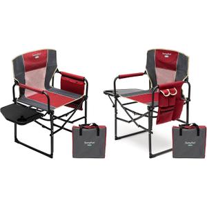 SUNNYFEEL Oversized Camping Directors Chair 2 Pack, Portable Folding Lawn Chairs for Adults Heavy Duty with Side Table,Pocket for Beach, Fishing,Picnic,Concert Outdoor, Foldable Camp Chairs