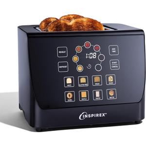 Inspirex Two Slice Touchscreen Lever Toaster, Black