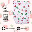 Qchengsan Kitchen Towels,2 Pack Dish Towels,Cute Strawberry Decor Tea Towels,18x26 Inch Spring Kitchen Hand Towel,Absorbent Reusable for Cleaning Home Decorative Housewarming