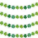4 Pack Felt Shamrock Garland Clover Banners, NO DIY Lucky Shamrock Banner St. Patrick's Day Garland Banner for St. Patrick's Day Irish Party Supplies Decor