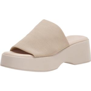 Minshluu Womens Wedge SIides Sandals Platform Open Toe Slip On Elastic Band Wedges Shoes (11, Khaki)