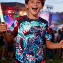 Kids Tie Dye Shirt Size 4-14 T-Shirt for Boys Girls Short Sleeve Tees (9-12 Years)