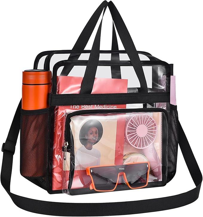 Oraben Clear Tote Bag Clear Bag Stadium Approved 12x6x12 Stadium Bag for Work, Sports Games,Gym