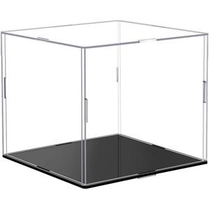 Acrylic Display Case, Clear Display Cases for Collectibles Assemble Cube Display Box Alternative Glass Case for Display Action Figures Home Storage Organizing Miniature Figurines (7.8x7.8x7.8 inch)
