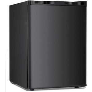 Antarctic Star 2.1 Cu.Ft Upright Freezer, Ultra-Compact Mini Freezer with Reversible Door, 7-Temp Control & Removable Shelves, Stainless Steel for Dorm, Home, Office, Black