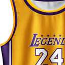 Kids Basketball Jerseys #24 Mesh Sleeveless Tank Top Shorts Socks for Boys Girls 3PC Athletic Training Uniforms (Gold) 140