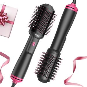 4-in-1 Hair Dryer Brush - Blow Dryer and Styler in One, Hot Air Brush with Oval Barrel for Volumizing, Suitable for All Hair Types,Red
