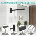24in Modern Hanging Sign Bracket with Chains
Heavy Duty Metal Sign Hanger Hanging Black Farmhouse Wall Bracket Hook for Outdoor Store Street Home Office Classroom