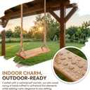 Hanging Wooden Swing, Seat 19.7"x 5.1" 1.2", Tree Swings for Adults and Kids Outdoor, Adjustable Hemp Rope Plus Tree Straps 80 inch, Kids Swing with 500lbs