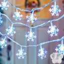 2 Pack Christmas Snowflakes Lights, 26 Ft 50 LED Snowflake String Lights Battery Operated, 8 Lighting Modes Waterproof Shatterproof Fairy Light for Bedroom Home Indoor Outdoor Xmas Christmas Decor