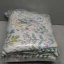 HoneiLife Queen Quilt Bedding Set - 3 Pieces Microfiber Quilt Sets Lightweight Bedspreads Reversible Coverlets Retro Bed Cover Floral Bedding Set Wildflower Quilts All Season Use (Queen/Full-90"x 96", Green & White)