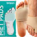 Brison Podiatrist-Designed Metatarsal Pads for Women & Men - Ball of Foot Cushions for Pain Relief Gel Sleeves from Metatarsalgia Mortons Neuroma - 2 Pairs(Beige, Medium)