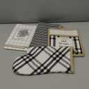 DII Home Sweet Farmhouse Kitchen Collection, Potholder/Oven Mitt/Dishtowel Set, Black, 4 Count