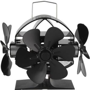 Wood Stove Fan Heat Powered, 3 Head 18 Blade Aluminum Heat Powered 270 Degree Blowing Fireplace Fan with Protective Cover Handle for Wood Stove/Pellet/Log Burner