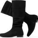 DREAM PAIRS Women's Wide Calf Knee High Pull On Fall Weather Winter Boots, 8