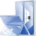 INFILAND Microsoft Surface Pro 11 AI/10/9 5G Case 13 Inch 2022, Full Crystal Clear [Anti-Yellowing] All-in-one Protection Shell Cover, Work with Type Cover Keyboard & Surface Slim Pen 2, Bayer Clear