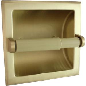 Wall Mounted Heavy Duty Recessed Toilet Paper Holder (Satin Brass)