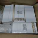 BESTVIP 700 PCS Gold Dinnerware Set for 100 Guests, Plastic Dinnerware Set for Party, Christmas, Include: 200 Plastic Plates, 100 Gold Silverware, 100 Cups, 100 Paper Napkins