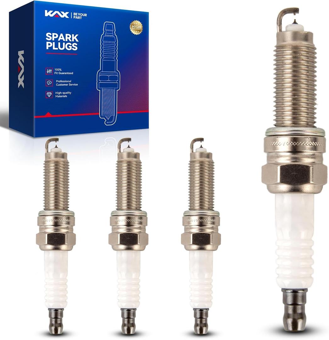 KAX SXU22HCR11S 3461 Spark Plug, 4 Pack Double Iridium Spark Plugs, Fit for Accord CR-V 1500 Elantra Sorento Grand Cherokee Civic Soul Wrangler Tucson Grand Caravan Santa Fe Cherokee Town & Country 200