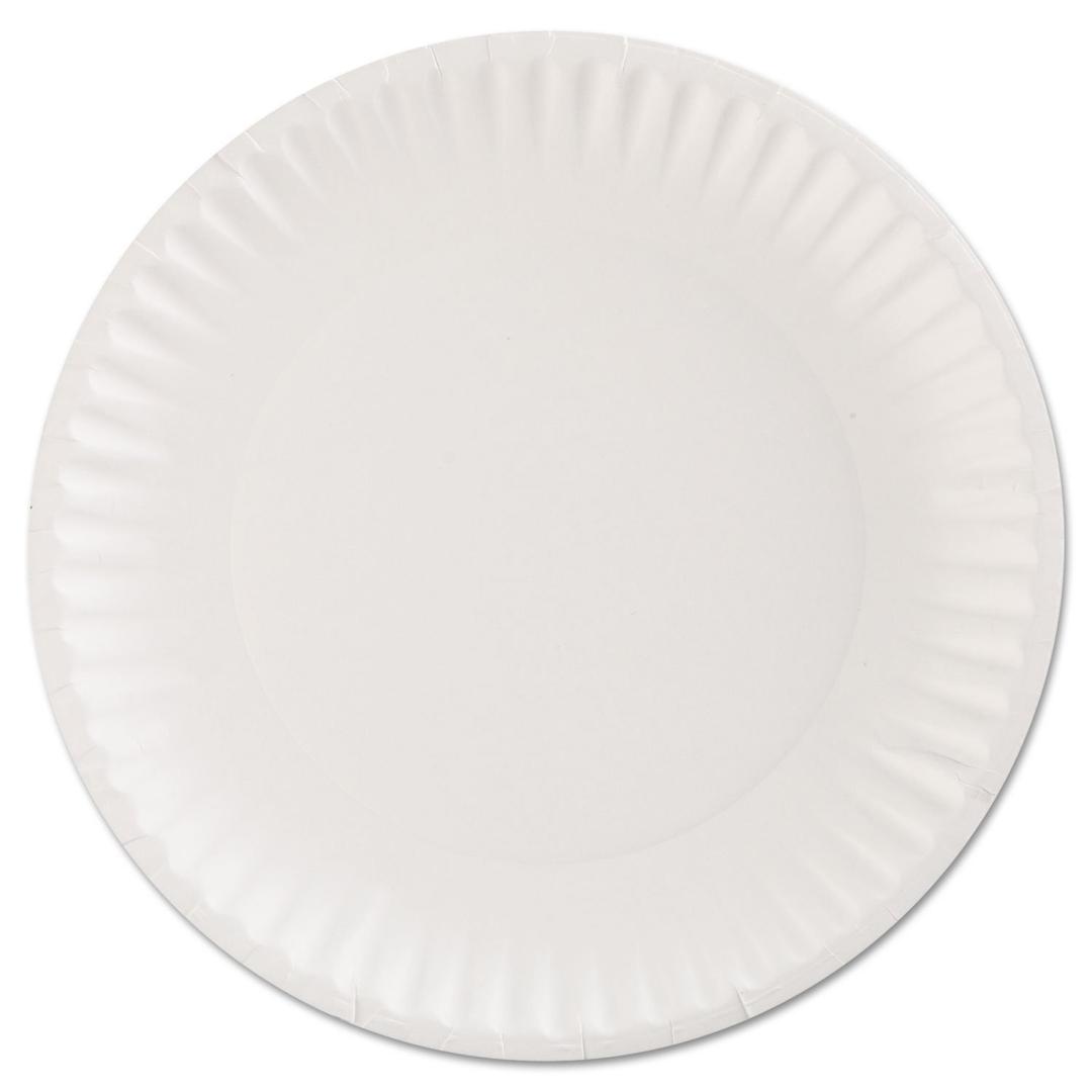 GREEN LABEL 9" WHITE PAPER PLATES 10/100CT