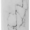 Home Basics White Marble Toilet Brush Set with Nylon Bristles and Holder