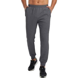 M MAELREG Mens Joggers with 4 Zipper Pockets Moisture Wicking Winter Heather Casual Athletic Joggers Sweatpants for Men (XL, Grey Heather)