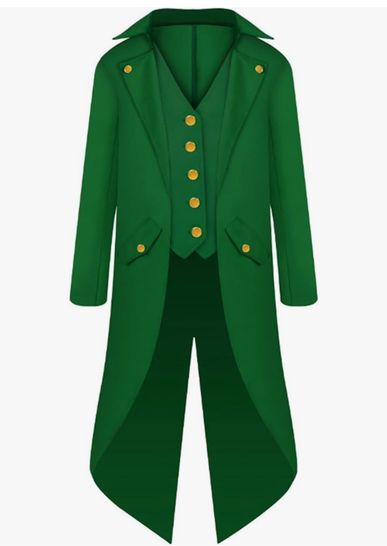 Boys Steampunk Victorian Jacket Gothic Tailcoat Costume Vintage Tuxedo Viking Renaissance Pirate Halloween Coats, Size 140