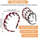 3Pcs Vintage High Cranium Pearl Hairband, High Cranium Headbands for Women, Elegant Braided Pearl Toothed Hair Hoop Retro High-Skull Headband with Teeth