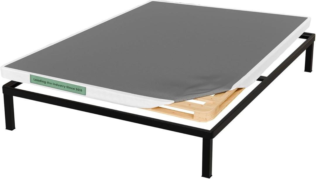 Treaton, Unassembled Full Box Spring for Full Bed – 2.5-Inch Wood Box Spring Only – Amish Made in USA – Quiet Noise Free - Replacement Mattress Foundation – Packed Flat, Easy Assembly (White)
