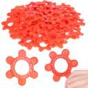 100 Pcs 6-in-1 Hexagon Tile Spacers 15mm Reusable Large 2.64 inch Plastic Tile Leveling Shims, Colour Coded Gap Clips for Wall & Floor Tiling, Fast Removal (Red)