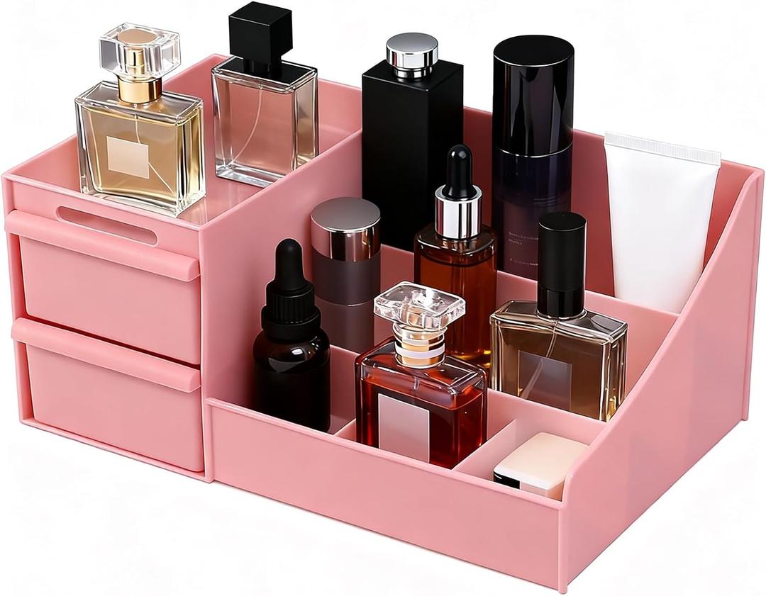 Perfume Organizer,Cologne Stand,Cologne Shelf,Perfume Stand,Organizador de Perfumes,Bathroom Countertop Storage,Shelf for Bathroom Counter, Gifts for Women,Pink