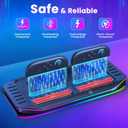 Younik Switch 2 Charging Dock Station for NS Switch 2, 9 RGB Light Modes & 12 Game Card Storage, Magnetic Plug-in J-Con Charger Station, Gaming Accessories