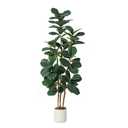 GarveeHome Faux Fiddle Leaf Fig Tree 4 FT, Artificial Tree with Lifelike Trunk & Glossy Leaves, Bendable Boughs for Custom Look, Zero Maintenance Fake Plant in White Planter for Home Office Decor