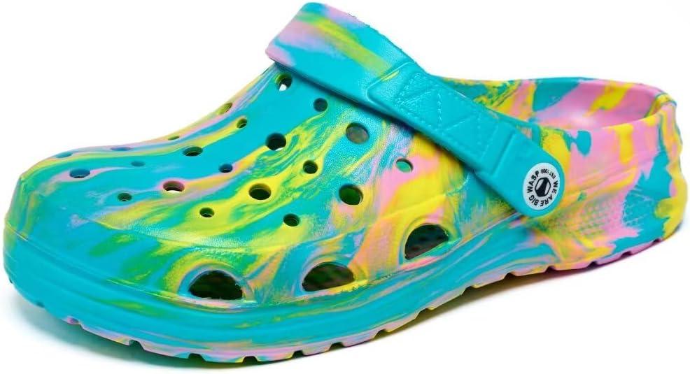 Kids Boys & Girls Black Camouflage Clogs Children's Beach Shoes Classic Marbled Tie Dye Clog Little Kid (6 Big Kid)