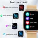 Smart Watch for Men Women, 1.85" HD Smartwatch Compatible iPhone/Samsung/Android (Answer/Make Calls), 100+ Sport Modes Fitness Tracker with Heart Rate/Sleep/Step Monitor, IP68 Waterproof, Metal Band