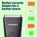 MANSPOT Manscape Groin & Body Hair Trimmer for Men, Electric Ball Pubic Trimmer Shaver,Manscape Kit with 4 Guard,Replaceable Ceramic Blade Heads,Waterproof Wet/Dry Shaver,90 Minutes Shaving (Black)