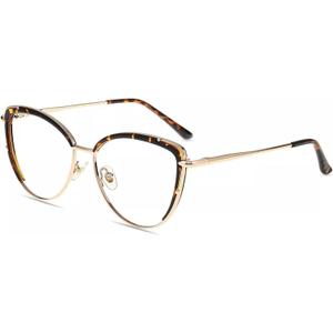 Firmoo Blue Light Blocking Glasses,Anti Eye Strain Anti Headache UV Cut, Cateye Computer Reading Glasses with magnification (Tortoise Gold)