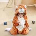 Unisex Baby Costume,Baby Flannel Animal Halloween Onesie Costume Home Clothing (Brown)