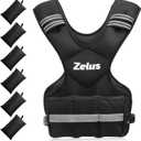 ZELUS Weighted Vest for Men and Women | 420-32lb Vest with 6 Ironsand Weights for Home Workouts | Adjustable Body Weight Vest Exercise Set for Cardio and Strength Training (Black)