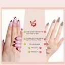 2 x Glossy Glazed French Tip Press-On Nails  Medium Almond Shape | Effortless Salon Look in Minutes | 30-Piece Reusable Nail Kit with Glue | 15 Sizes for a Perfect Fit(Rosy Nude Ombre)