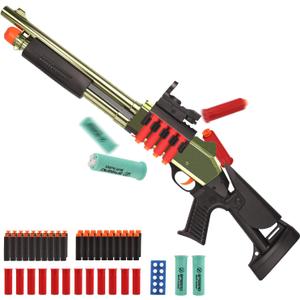 30 Inch Manual Loading Soft Bullet Shotgun, Foam Blaster Soft Dart Blaster with 50 Darts, Shell Ejecting Airsoft Shotgun for 15+ Years Old Outdoor Play, Gifts for Christmas Birthday Halloween